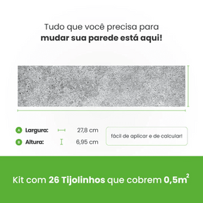 Revestimento Tijolinho Autocolante em Pedra Flexível-Meu-Rodape--