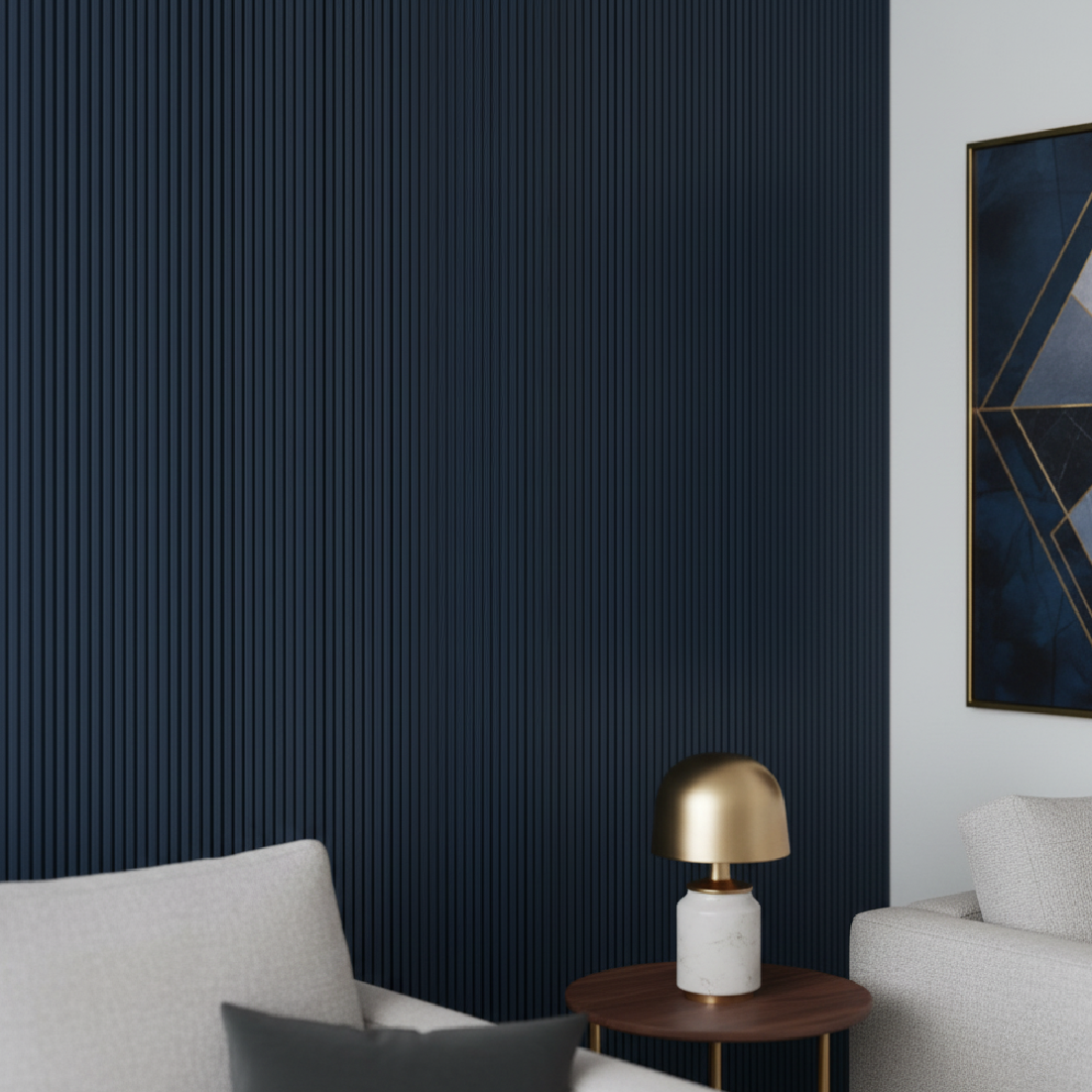 Painel Ripado Autocolante de EVA Branco | Linha SLIM