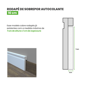 Rodapé de EVA Sobrepor Autocolante | RP16 - Meu Rodapé
