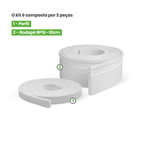 Rodapé de EVA Sobrepor Autocolante | RP16 - Meu Rodapé
