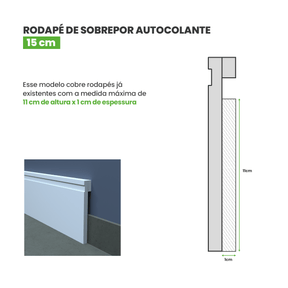 Rodapé de EVA Sobrepor Autocolante | RP16 - Meu Rodapé