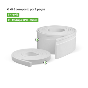 Rodapé de EVA Sobrepor Autocolante | RP16 - Meu Rodapé