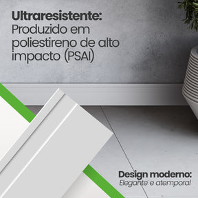 Rodapé de Poliestireno Frisado | Barra de 2 metros - Meu Rodapé