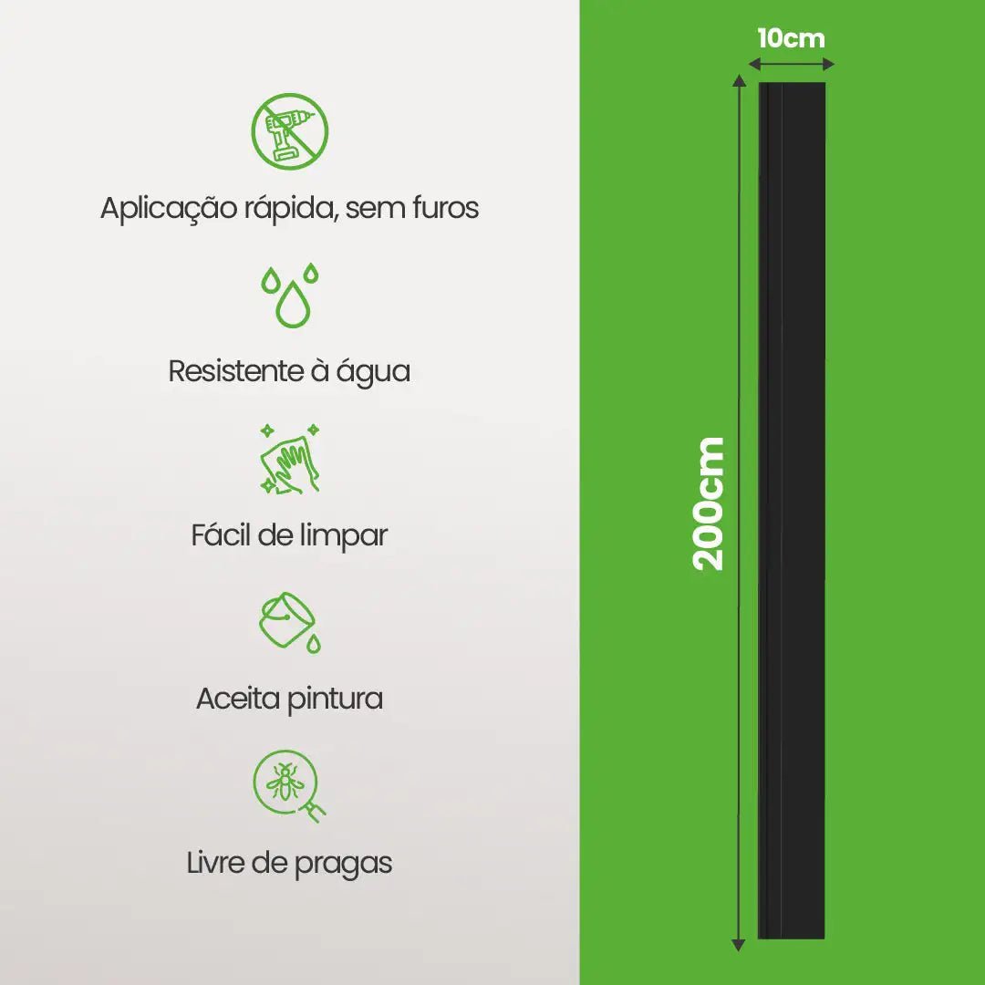 Rodapé de Poliestireno Frisado | Barra de 2 metros-Meu-Rodape--