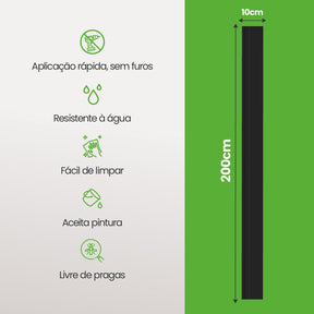 Rodapé de Poliestireno Frisado | Barra de 2 metros - Meu Rodapé