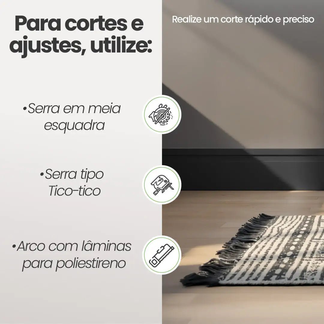 Rodapé de Poliestireno Frisado | Barra de 2 metros-Meu-Rodape--