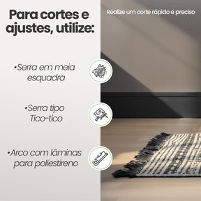 Rodapé de Poliestireno Frisado | Barra de 2 metros - Meu Rodapé