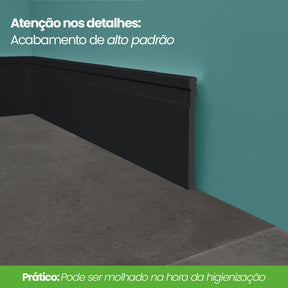 Rodapé de Poliestireno Frisado | Barra de 2 metros - Meu Rodapé