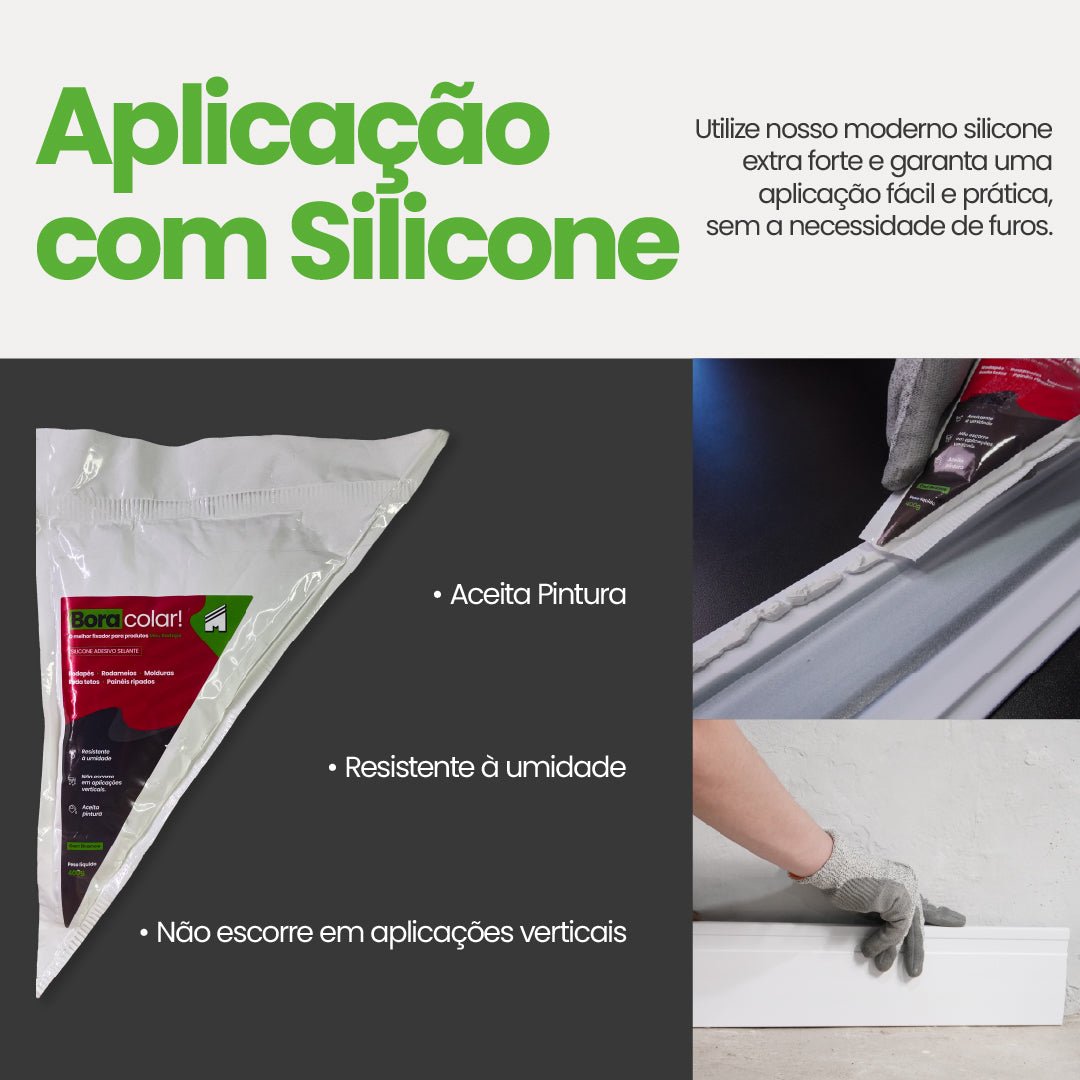 Rodapé de Poliestireno Frisado | Barra de 2 metros - Meu Rodapé