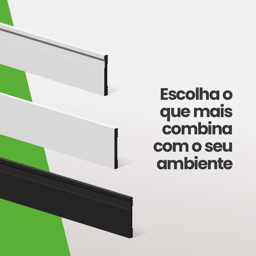 Rodapé de Poliestireno Frisado | Barra de 2 metros - Meu Rodapé