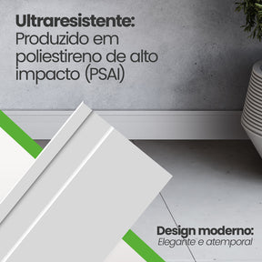 Rodapé de Poliestireno Frisado | Barra de 2 metros - Meu Rodapé