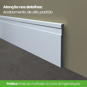 Rodapé de Poliestireno Frisado | Barra de 2 metros - Meu Rodapé