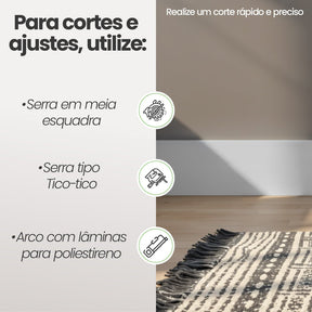 Rodapé de Poliestireno Liso | Barra de 1.8 metros - Meu Rodapé