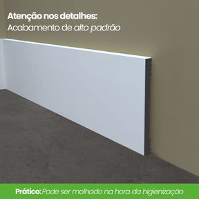 Rodapé de Poliestireno Liso | Barra de 1.8 metros - Meu Rodapé