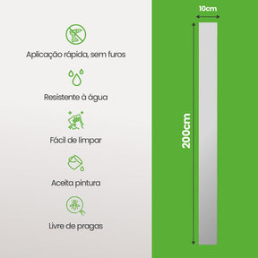 Rodapé de Poliestireno Liso | Barra de 2 metros - Meu Rodapé