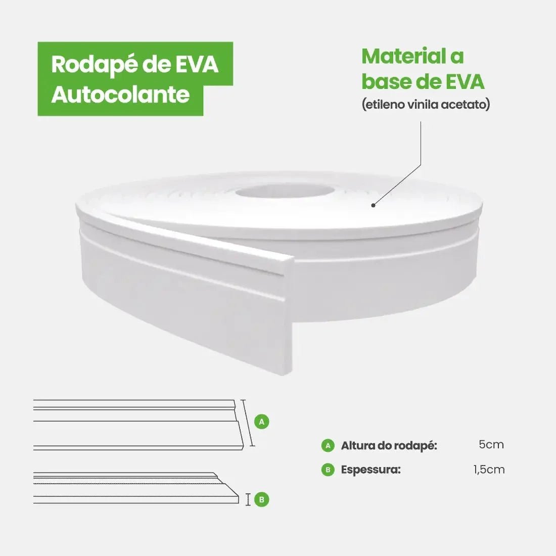 Rodapé de EVA Autocolante | RP16 - Meu Rodapé