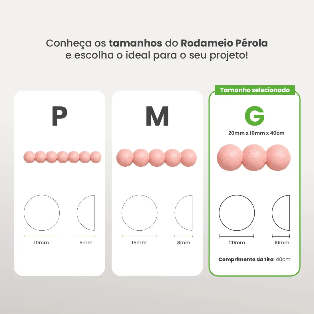 Rodameio Pérola em EVA Autocolante
