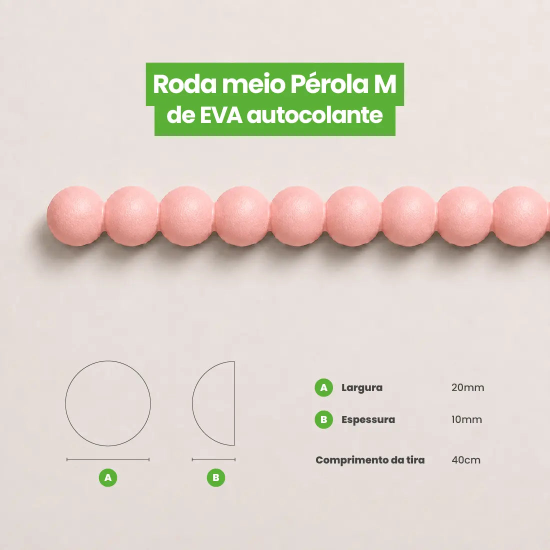 Rodameio Pérola em EVA Autocolante