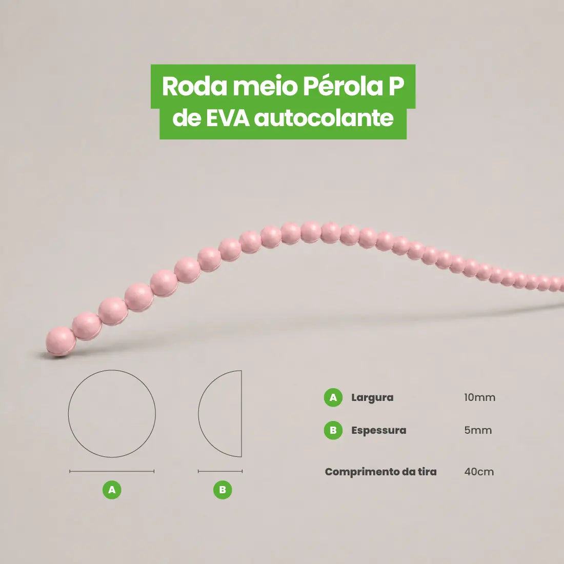 Rodameio Pérola em EVA Autocolante