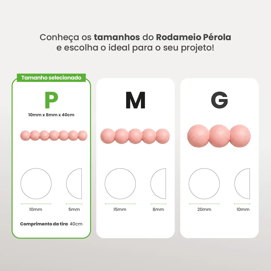 Rodameio Pérola em EVA Autocolante