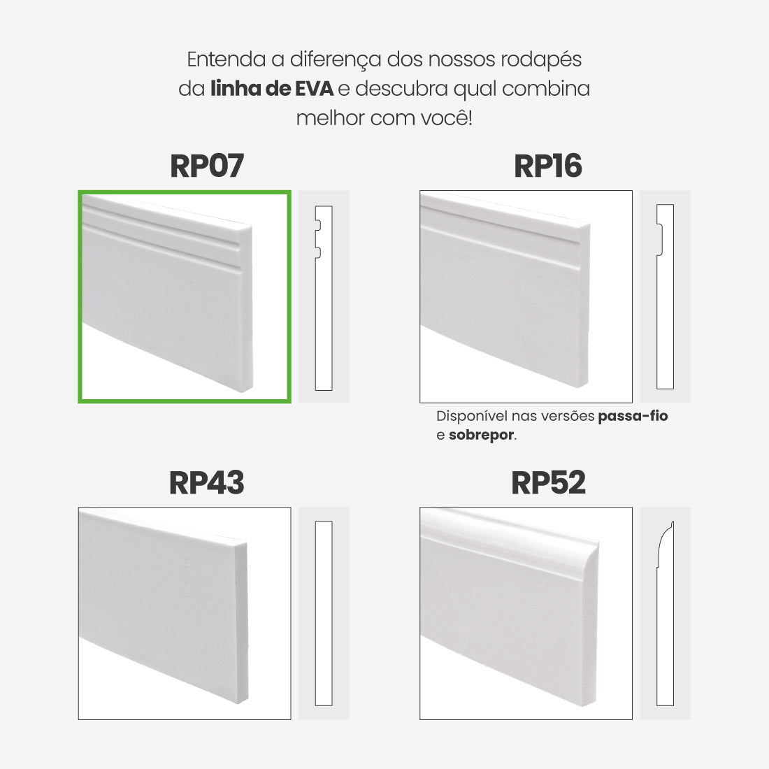 Rodapé de EVA Autocolante | RP07 - Meu Rodapé