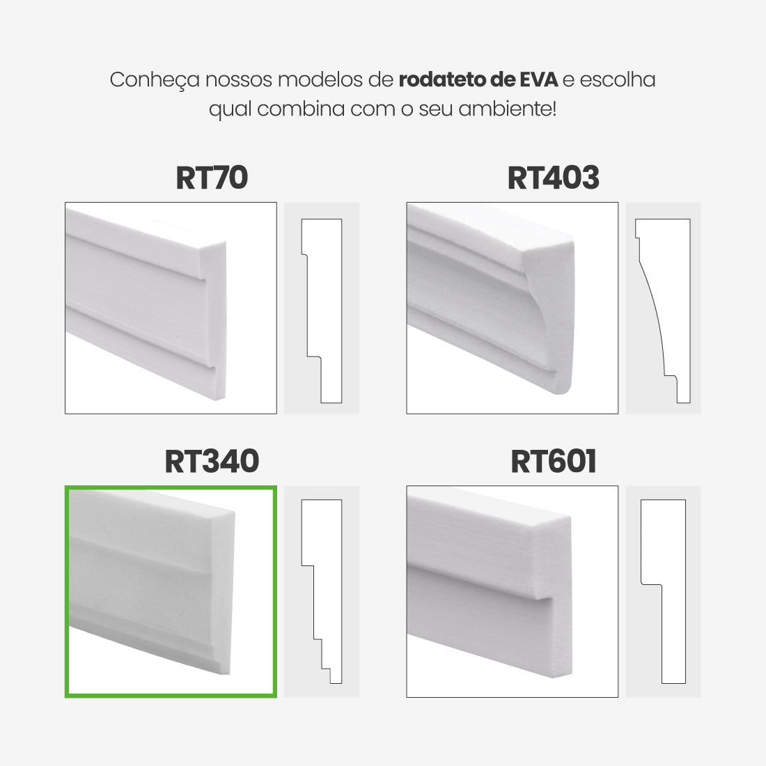 Roda Teto EVA Autocolante | RT340 - Meu Rodapé