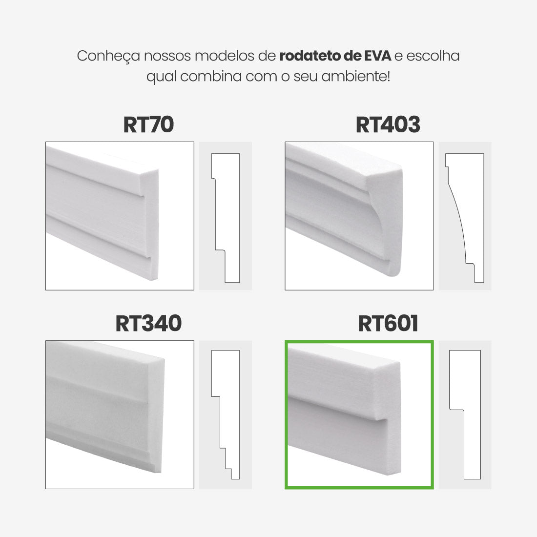 Roda Teto EVA Autocolante | RT601 - Meu Rodapé