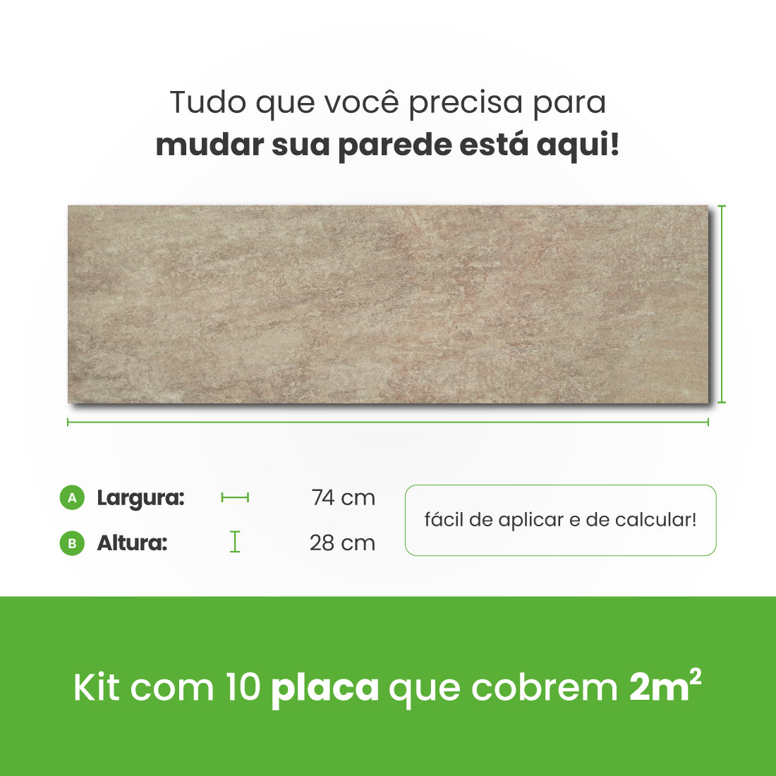 Revestimento Autocolante Coleção Pedras Formato Placa