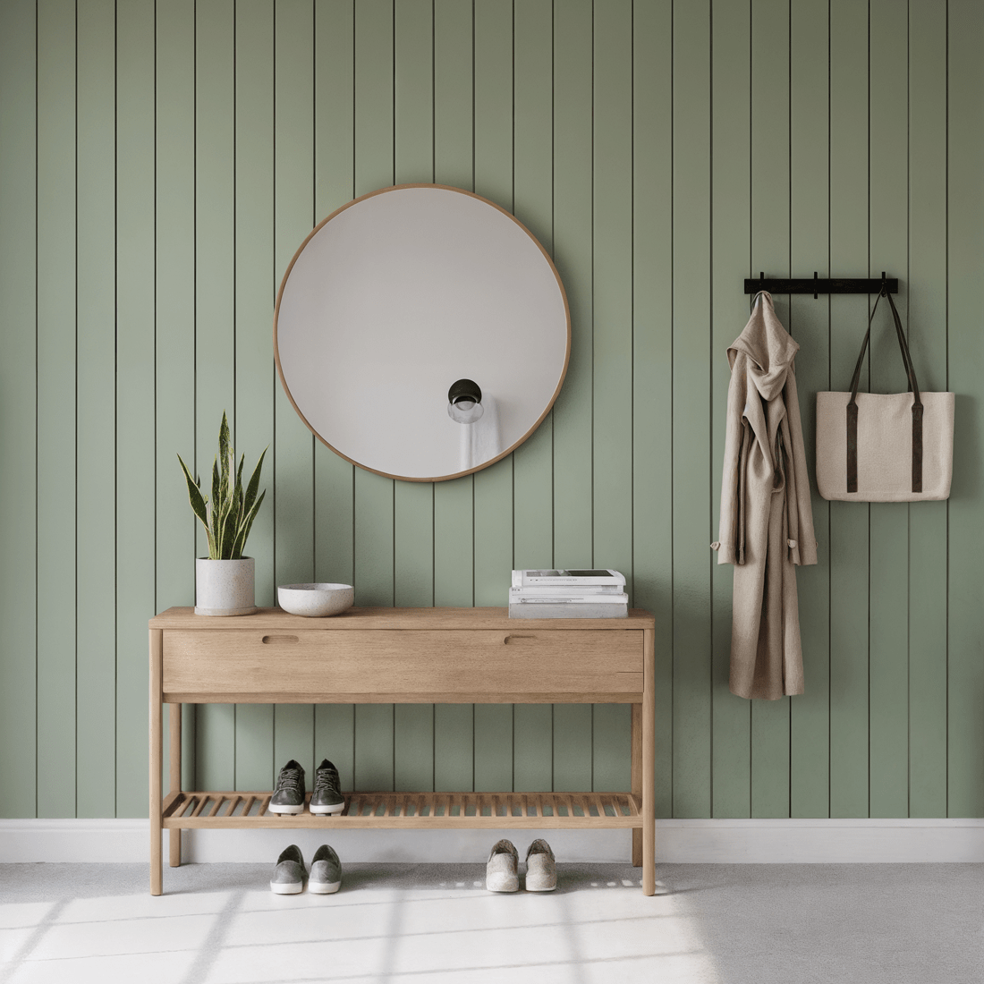 Parede com Shiplap verde