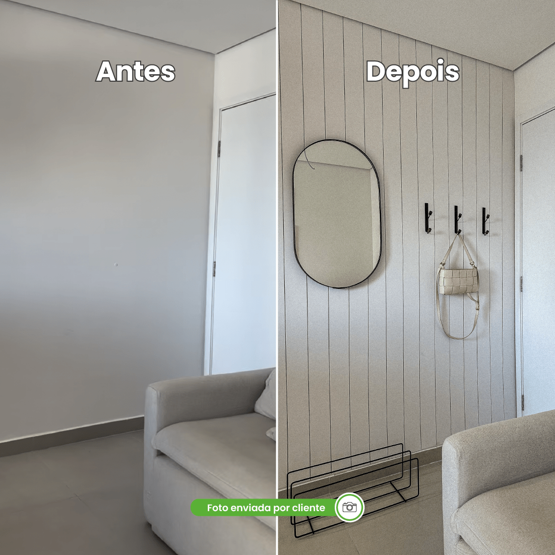 Shiplap Branco - Antes e Depois