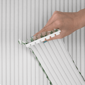 Painel Ripado Autocolante de EVA Branco | Linha SLIM - Meu Rodapé