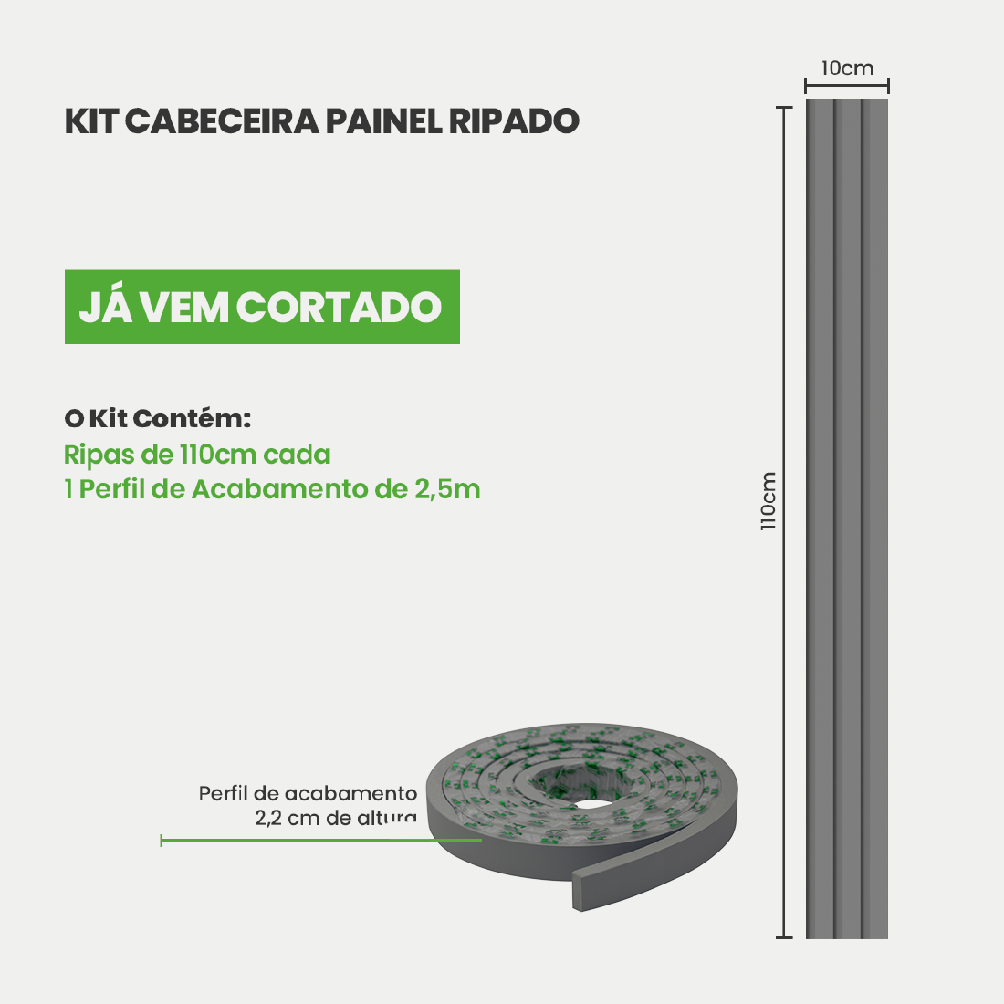 Kit Cabeceira Painel Ripado | Linha Play