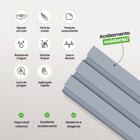 Painel Ripado Laminado de EVA Autocolante | Linha Play