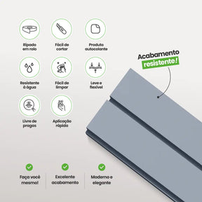 Painel Ripado Laminado de EVA Autocolante | Linha Play+-Meu-Rodape--