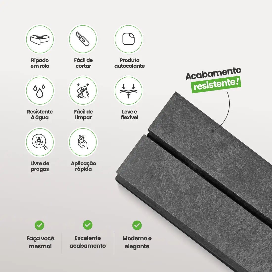 Meia Parede Ripada Autocolante Laminada | Linha Urban +-Meu-Rodape--