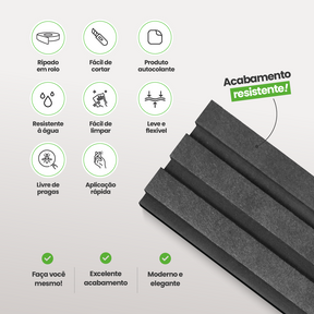 Painel Ripado Laminado Meia Parede | Linha Urban