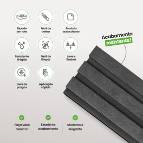Meia Parede Ripada Autocolante Laminada | Linha Urban-Meu-Rodape--