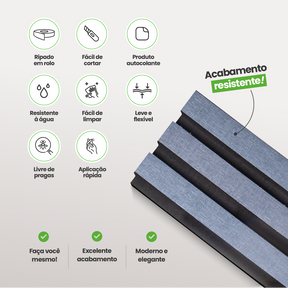 Painel Ripado Laminado Meia Parede | Linha Urban