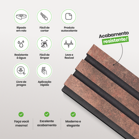 Painel Ripado Laminado Meia Parede | Linha Urban