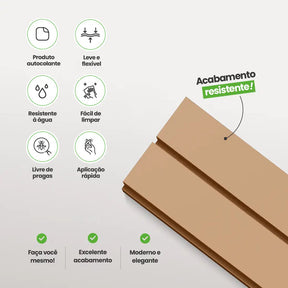 Meia Parede Ripada Autocolante Laminada | Linha Play +-Meu-Rodape--