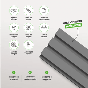 Meia Parede Ripada Autocolante Laminada | Linha Play-Meu-Rodape--