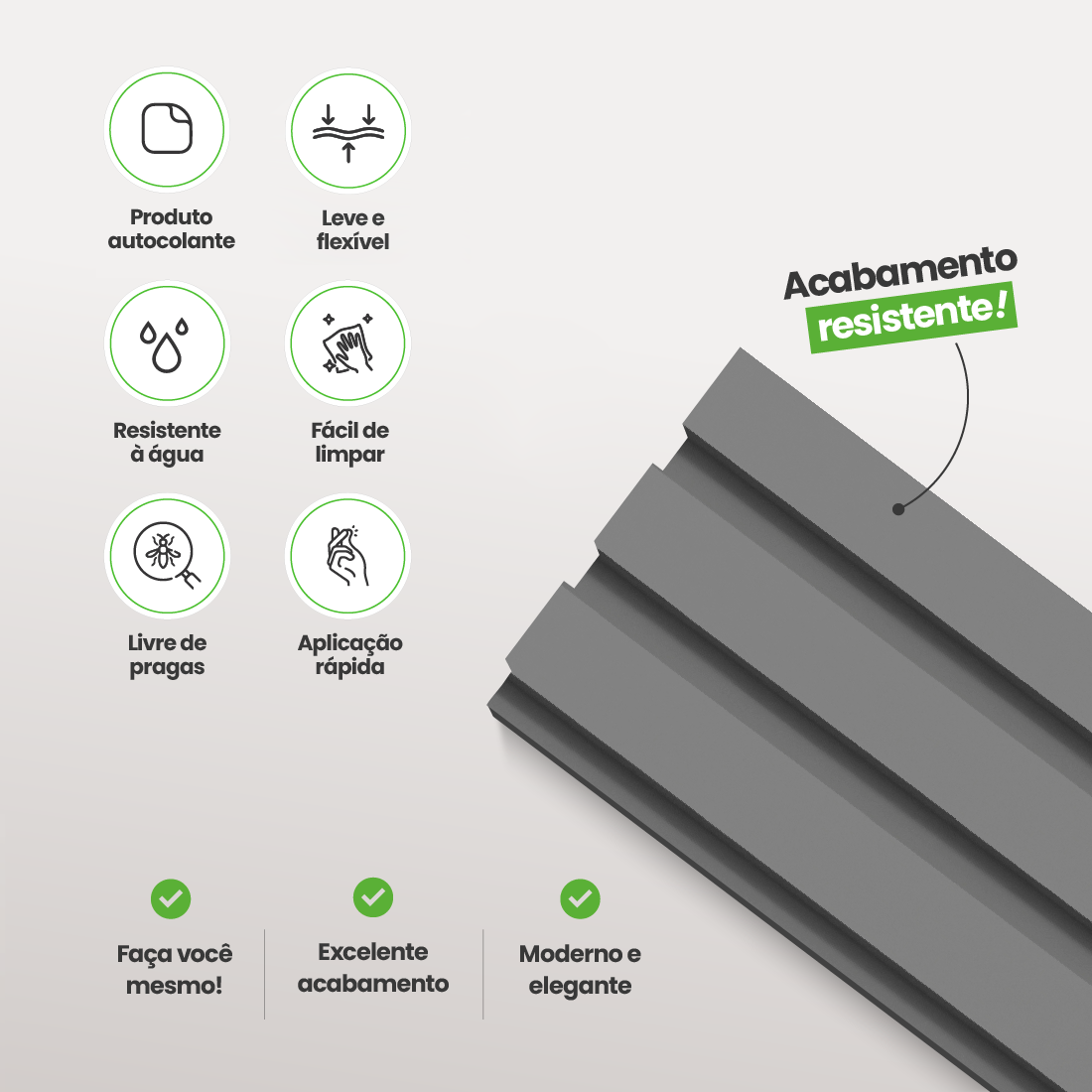 Kit Cabeceira Painel Ripado Autocolante | Linha Play