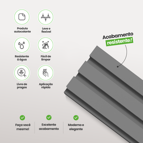 Kit Cabeceira Painel Ripado Autocolante | Linha Play