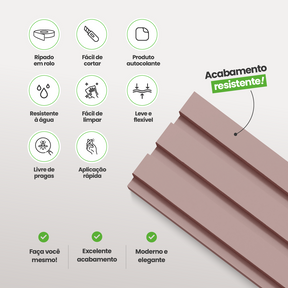 Painel Ripado Laminado de EVA Autocolante | Linha Play