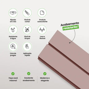 Painel Ripado Laminado de EVA Autocolante | Linha Play+-Meu-Rodape--