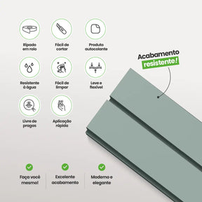 Painel Ripado Laminado de EVA Autocolante | Linha Play+-Meu-Rodape--