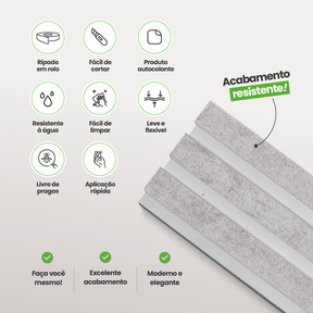 Painel Ripado Laminado Meia Parede | Linha Urban