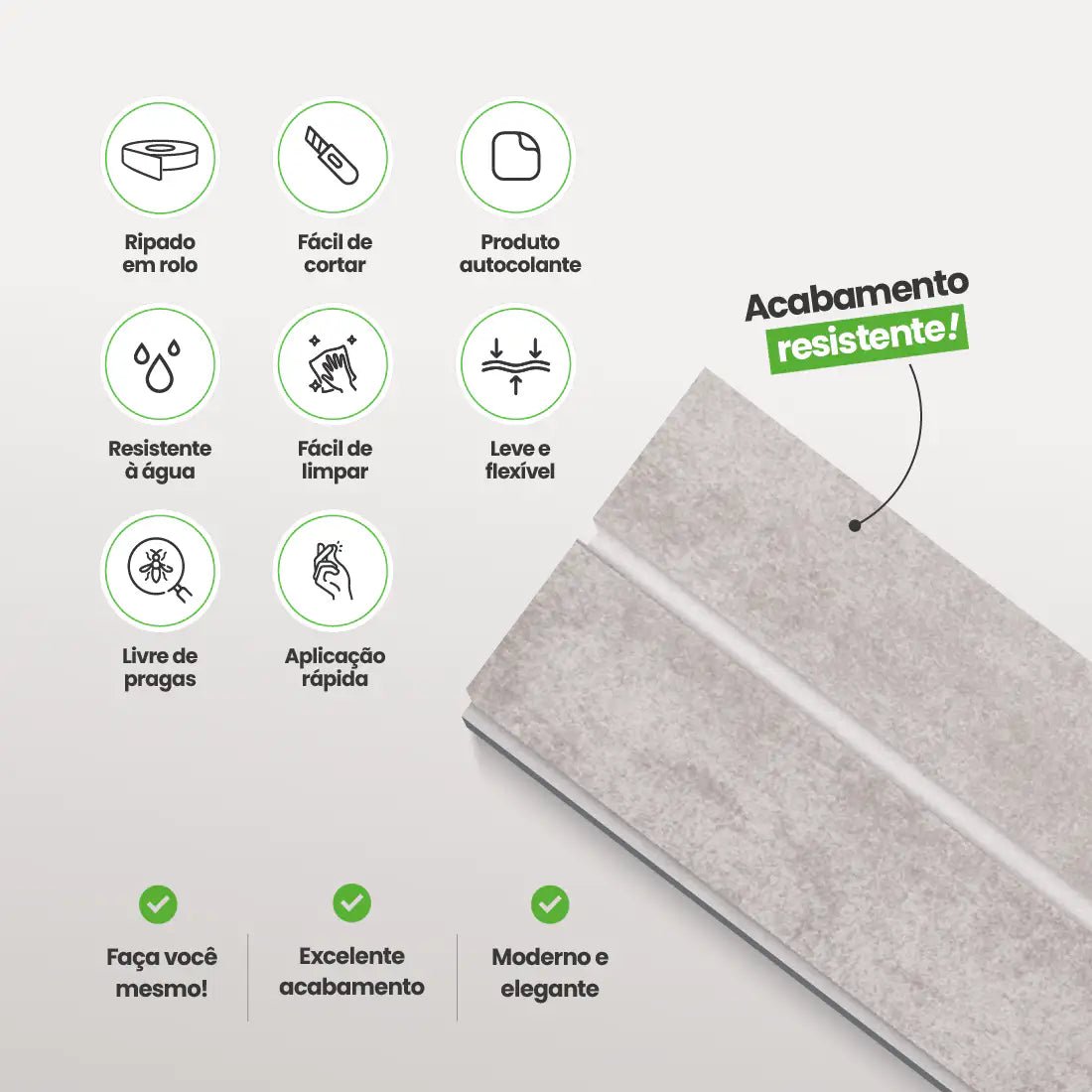 Meia Parede Ripada Autocolante Laminada | Linha Urban +-Meu-Rodape--