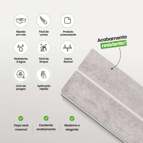 Meia Parede Ripada Autocolante Laminada | Linha Urban +-Meu-Rodape--