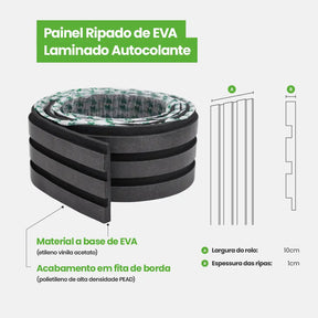 Meia Parede Ripada Autocolante Laminada | Linha Urban +-Meu-Rodape--